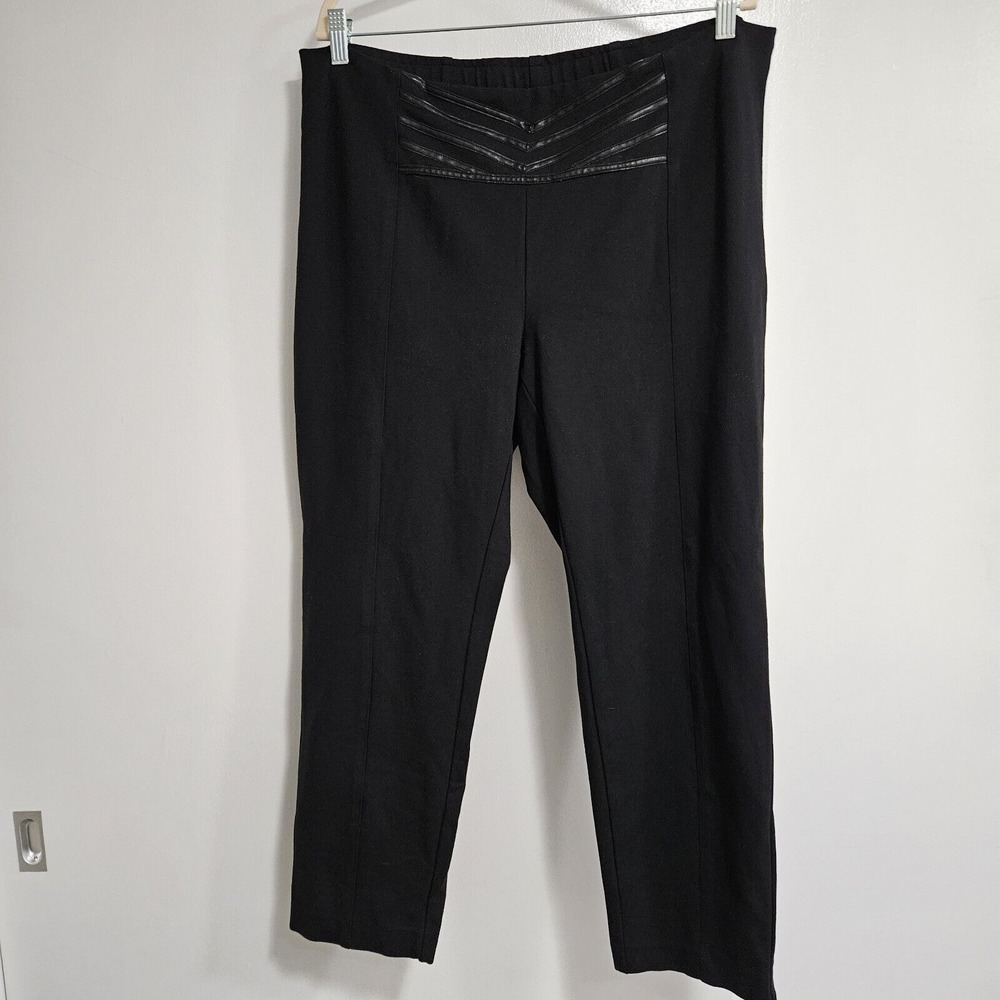 Catherine's Curvy Plus Size 20W Black Rayon w/ Front Seaming Cropped Pants 38x27